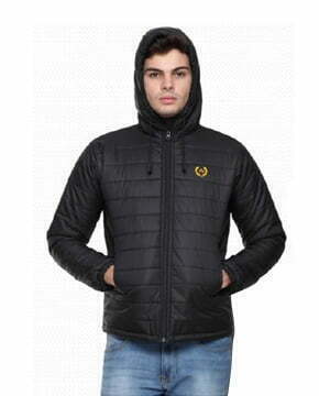 Arrow Quilted Jackets With Hood - Black